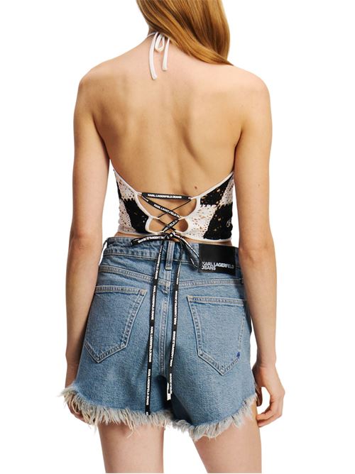 Top bianco e nero in poliestere Karl Lagerfeld jeans | A2W18003998